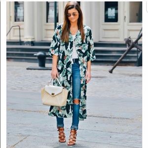 NWT Rachel Zoe Palm Print Duster